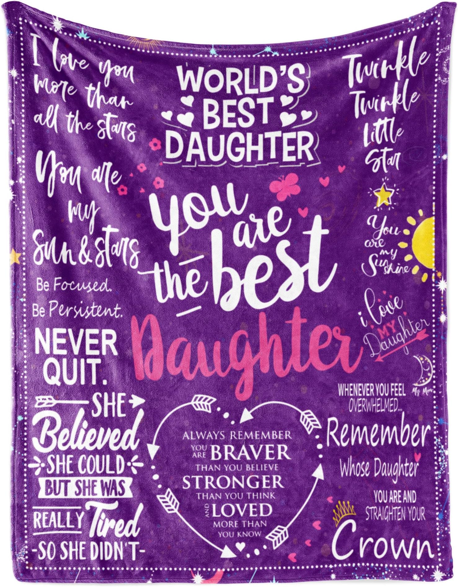 To My Daughter Throw Blanket – Sunflower Design, 60x50 Inch, Soft Fleece Gift For Mom Daughter