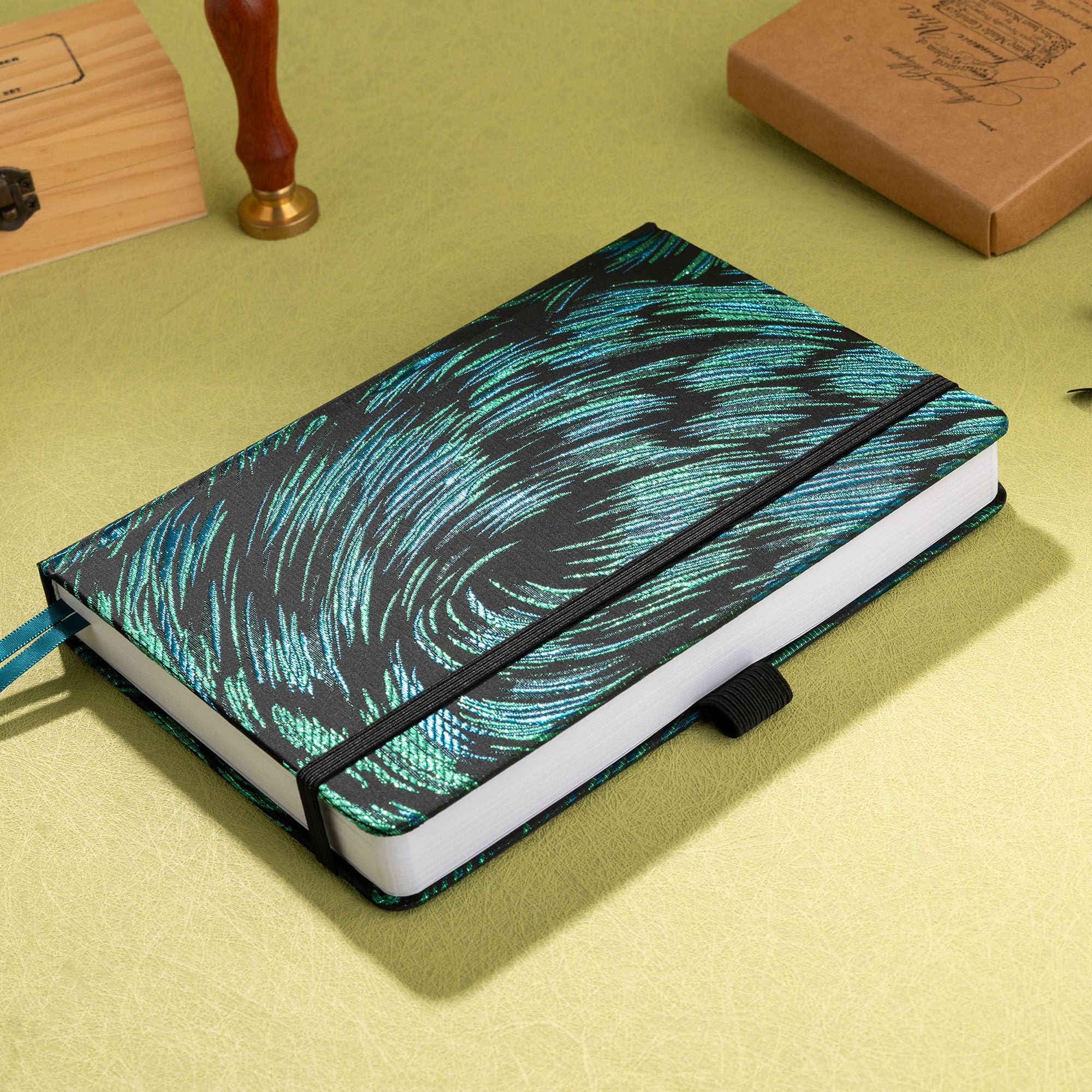 MGGAO Taccuino a Puntini, Quaderno con Copertina in Tessuto A5