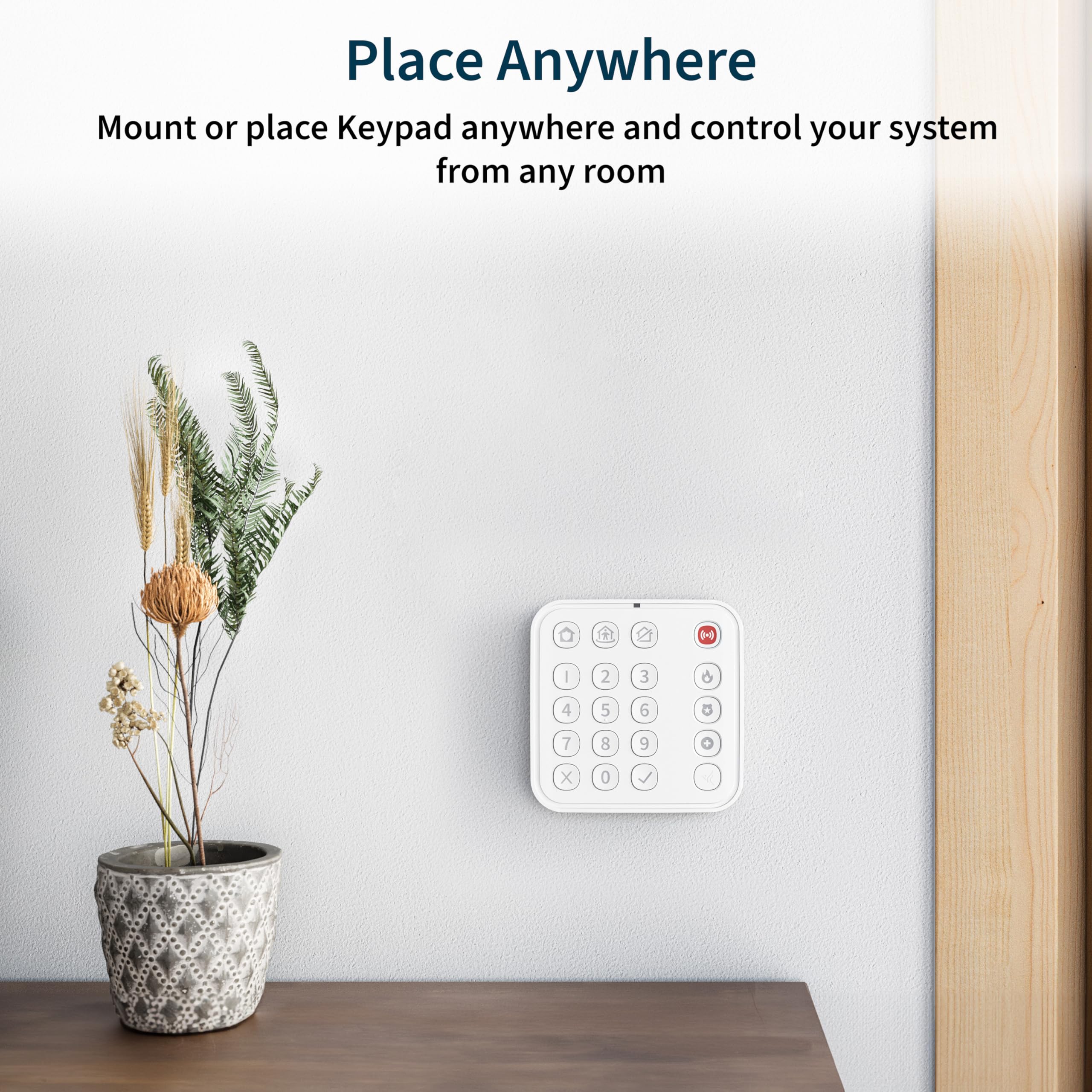 Arlo Clavier sans fil pour système de sécurité domestique Arlo - Accessoire certifié Arlo - Clavier d'alarme, installation à monter soi-même, sirène intégrée, blanc - KB1001