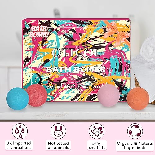 Miniatura 5 de Juego de 12 bombas de baño para mujeres, mamá, novia, fizzies, manteca de karité y coco hidratante, perfecto para baño de burbujas y spa. Hecho a