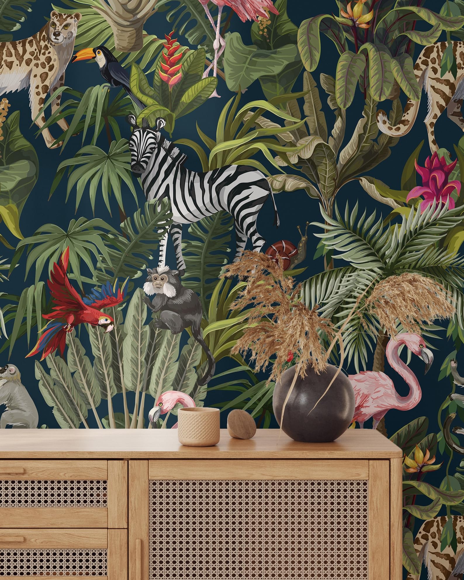 Beige Tropical Peel And Stick Wallpaper - Removable Self-Adhesive Decor