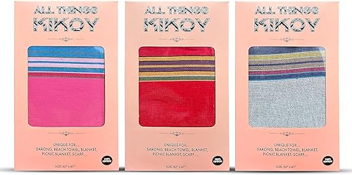 Miniatura 1 de Kikoy Toalla, Toalla de playa, Sarong África (Rosa con Azul)