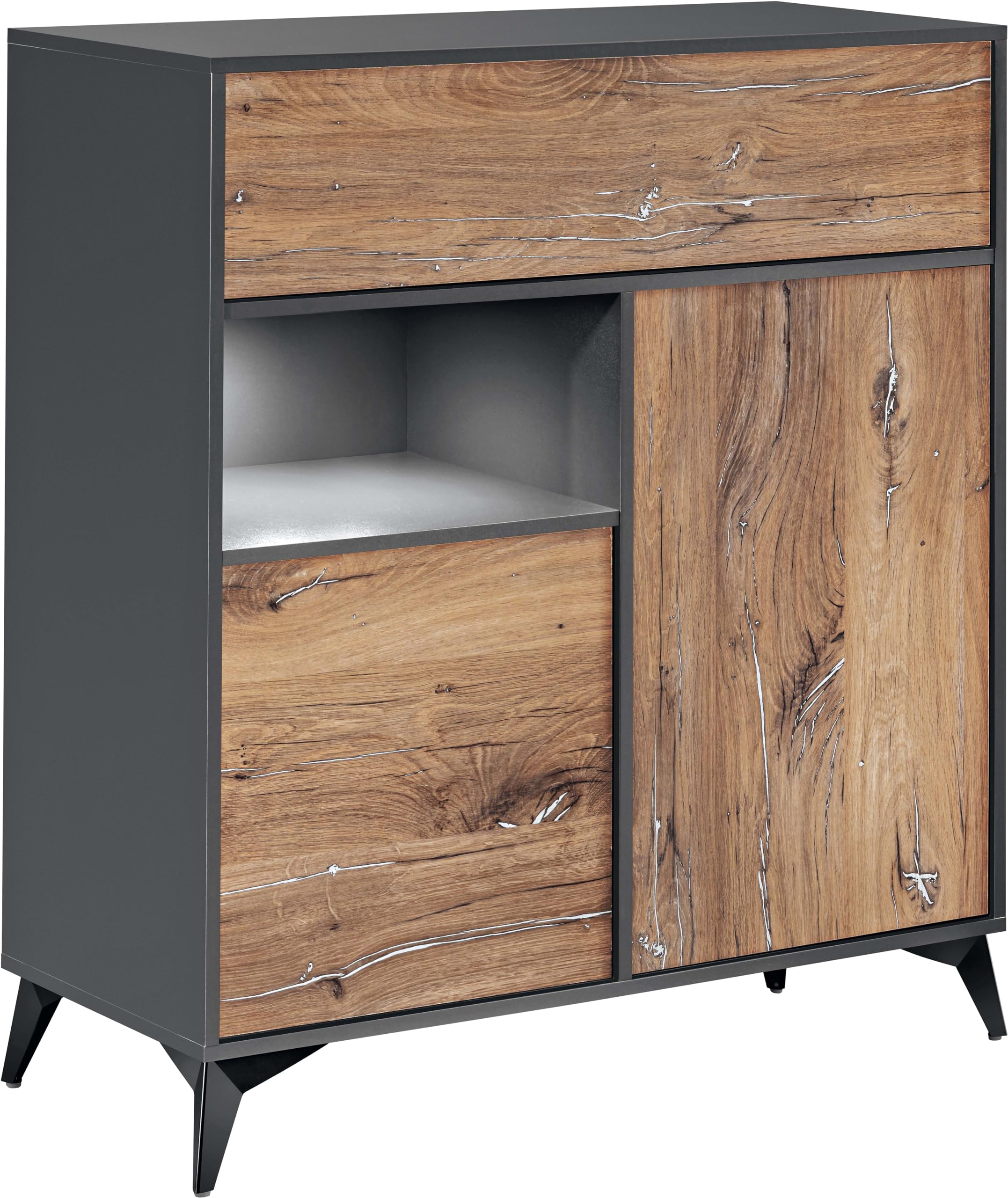 Komodee Commode Orvieto 3D A1 Chene/Anthracite 100x113,5x40 cm