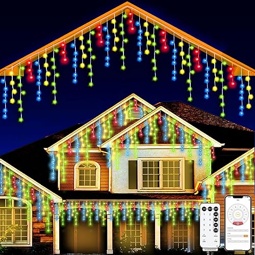 Miniatura 11 de Cadena de luces de Navidad para exteriores - 99 pies/30M 1280 LED 8 modos con control remoto y aplicación, luces de Navidad impermeables para patio