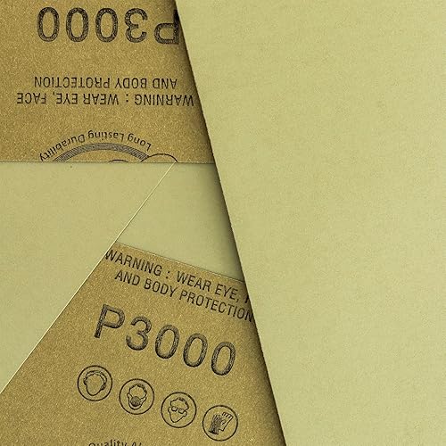 Miniatura 40 de Dura-Gold Hojas de papel de lija húmedo o seco de grano 320, 5-1/2 x 9 pulgadas, caja de 25 - lijado de corte fino, detalles, pulido automotriz