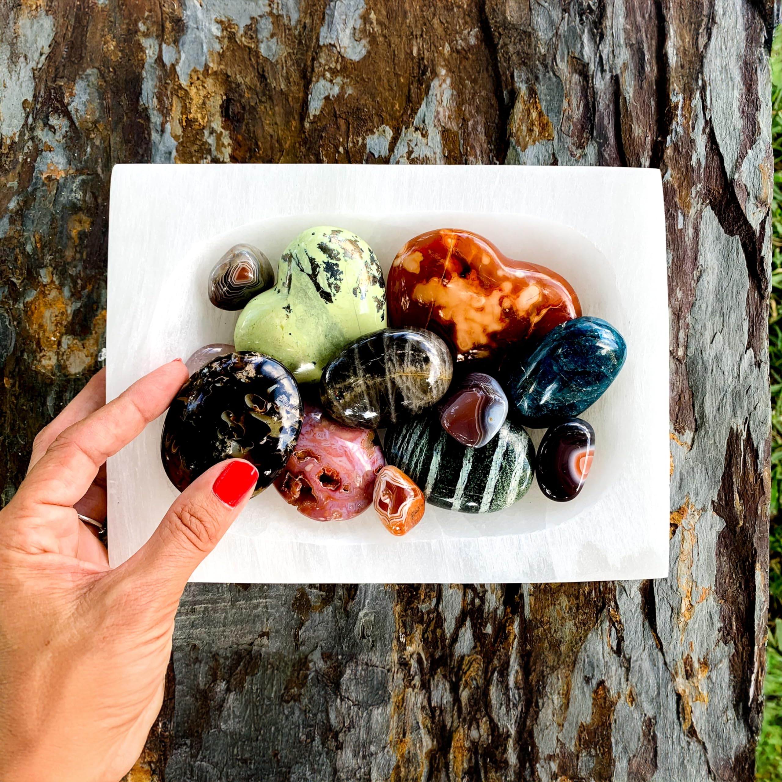 Amazon.co.jp: Om Zone Selenite Bowl 6インチ x 8インチ ポリッシュ