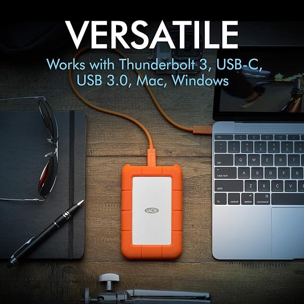 LaCie Rugged USB-C, 4TB, Portable External Hard Drive, Drop, Shock, Dust, Rain Resistant, for Mac & PC (STFR4000800) - 3