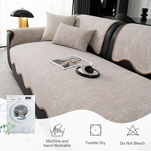 Miniatura 6 de MEETSKY Fundas de sofá para sofá de 2 cojines, funda de sofá antideslizante para perros, fundas de sofá suaves, protector para mascotas, tapete para