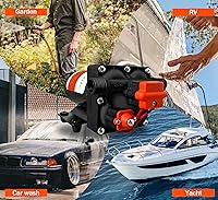 Vista 6 de [Versión mejorada] Bomba de agua de diafragma autocebante de 12 V CC, 30-70 PSI ajustable continuamente, flujo de agua de 6.0 GPM, bomba de agua