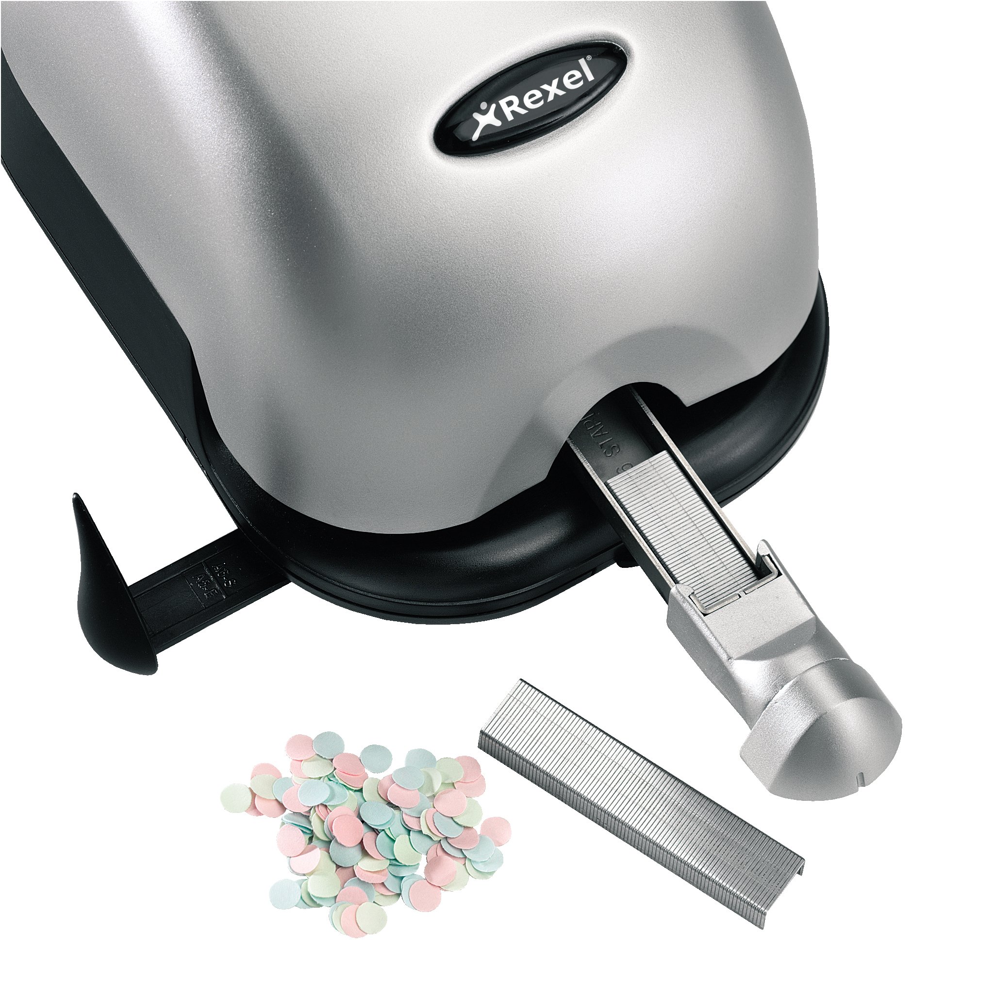Rexel Polaris 1420 Cucitrice e Perforatore Elettrico, Tecnologia Power Ease, Argento/Nero