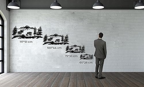 Miniatura 3 de DEKADRON Arte de pared de metal, arte de alce de metal, arte de pared de naturaleza, decoración de árbol de metal, decoración de pared de metal (24