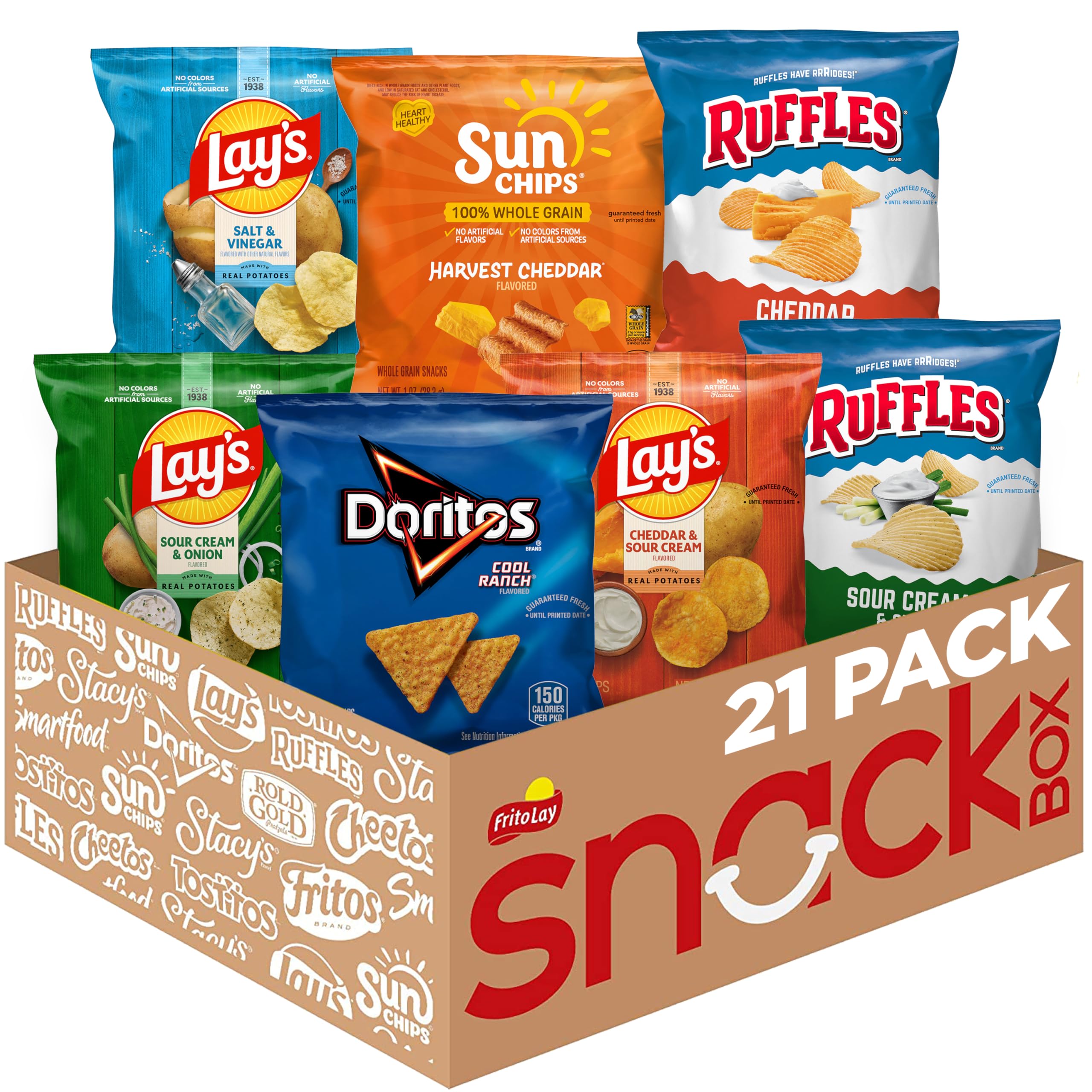 Frito-Lay Tangy Favorites Mix, Variety Pack of Chips (Pack of 21)