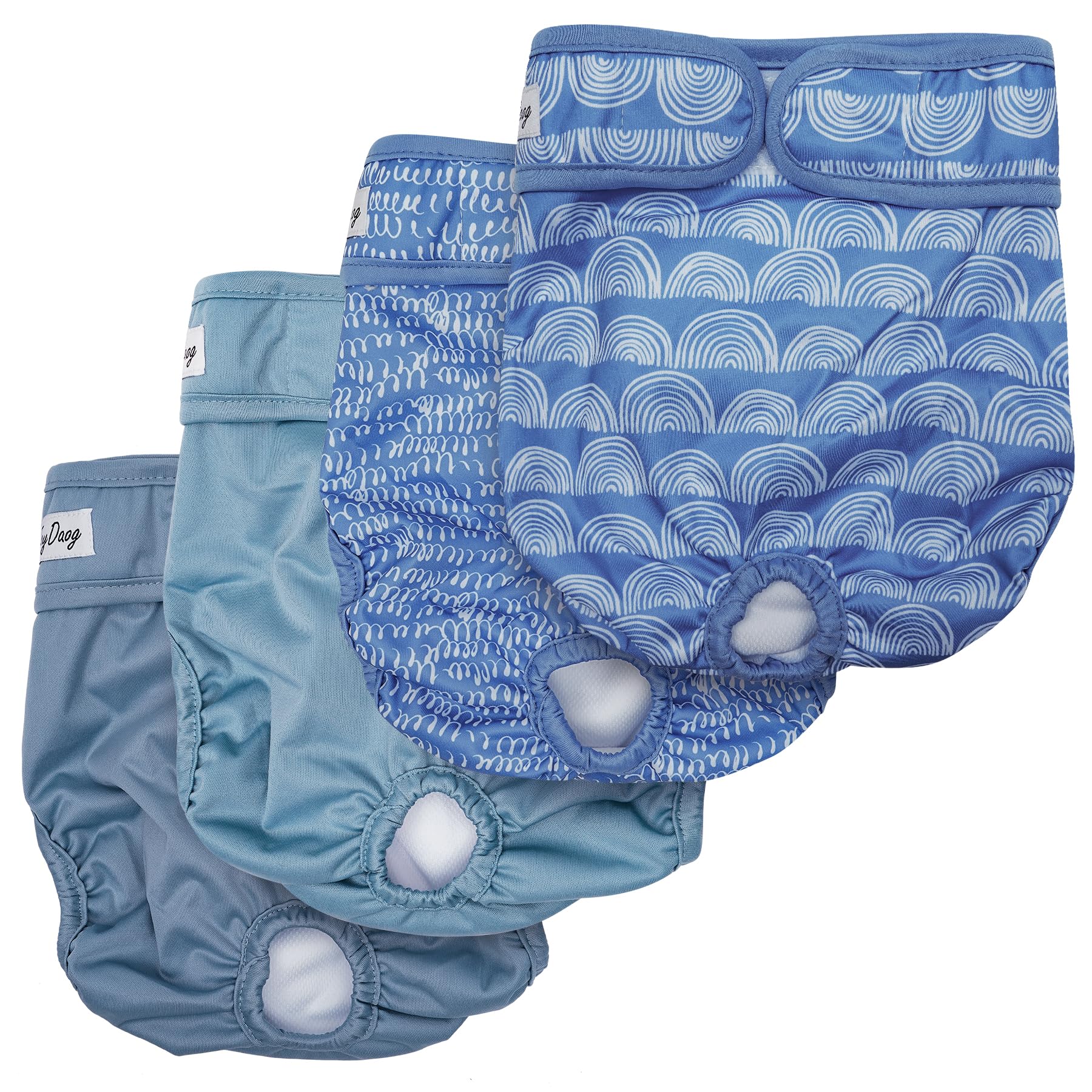 Couches réutilisables pour chiot femelle XS Lot de 4 protections lavables JoyDaog bleues