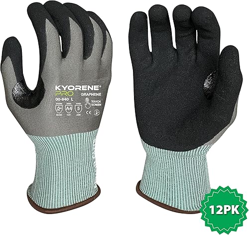 Miniatura 2 de Armor Guys Kyorene Pro 00-840 - Guantes de trabajo protectores  Guantes de palma de nitrilo de grafeno resistentes a cortes A4  Para construcción y