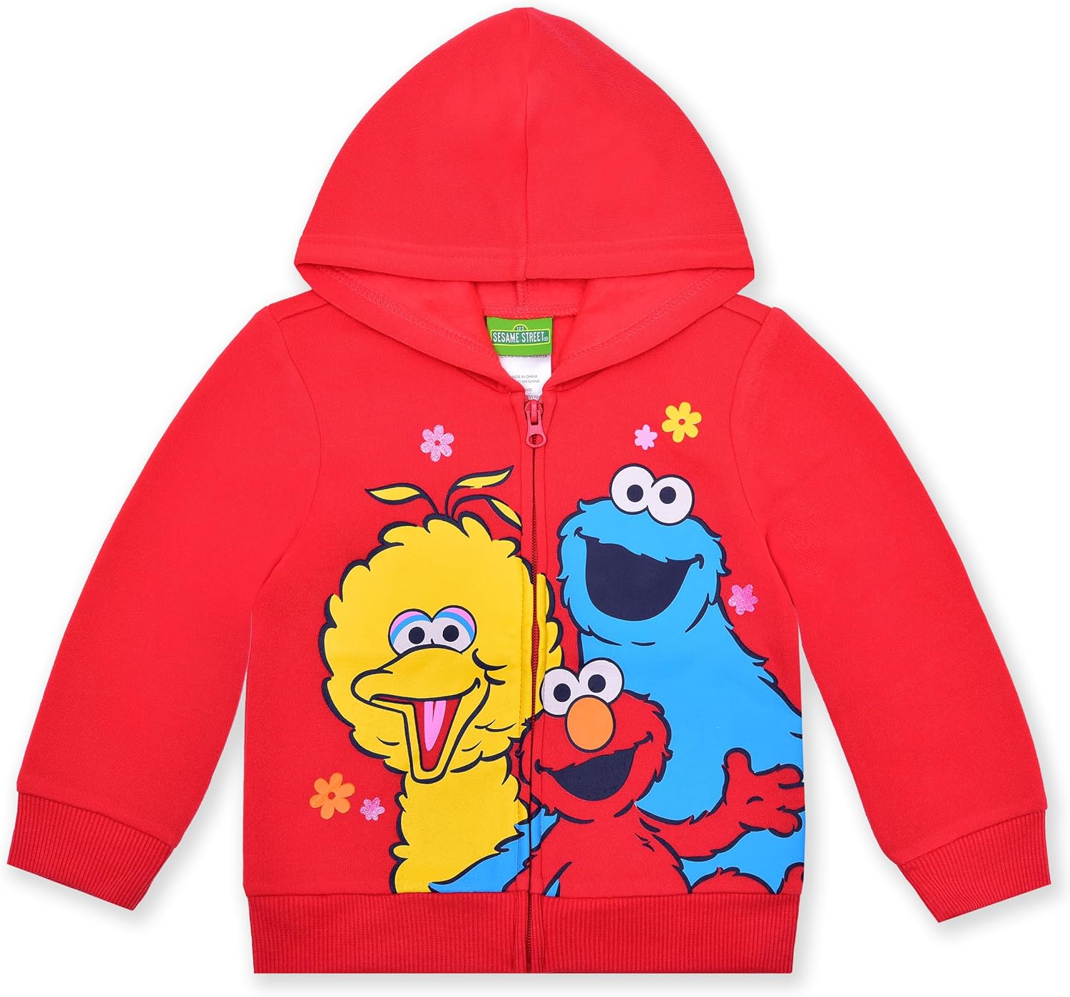 Sesame Street Girls 3 Piece Hooded Sweatshirt, T-Shirt and Legging Pants Set for Toddlers and Little Kids
