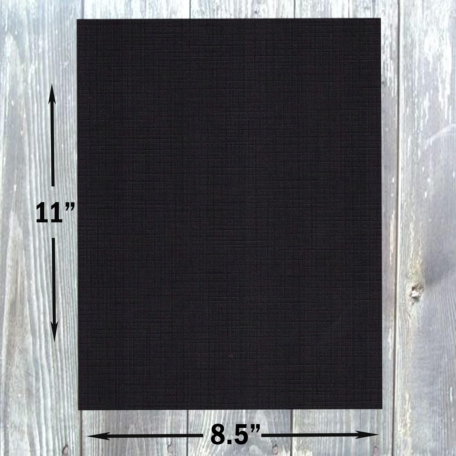 Hamilco Black 80lb Cover Heavy 8.5x11 Linen Cardstock for Crafts (50PK)