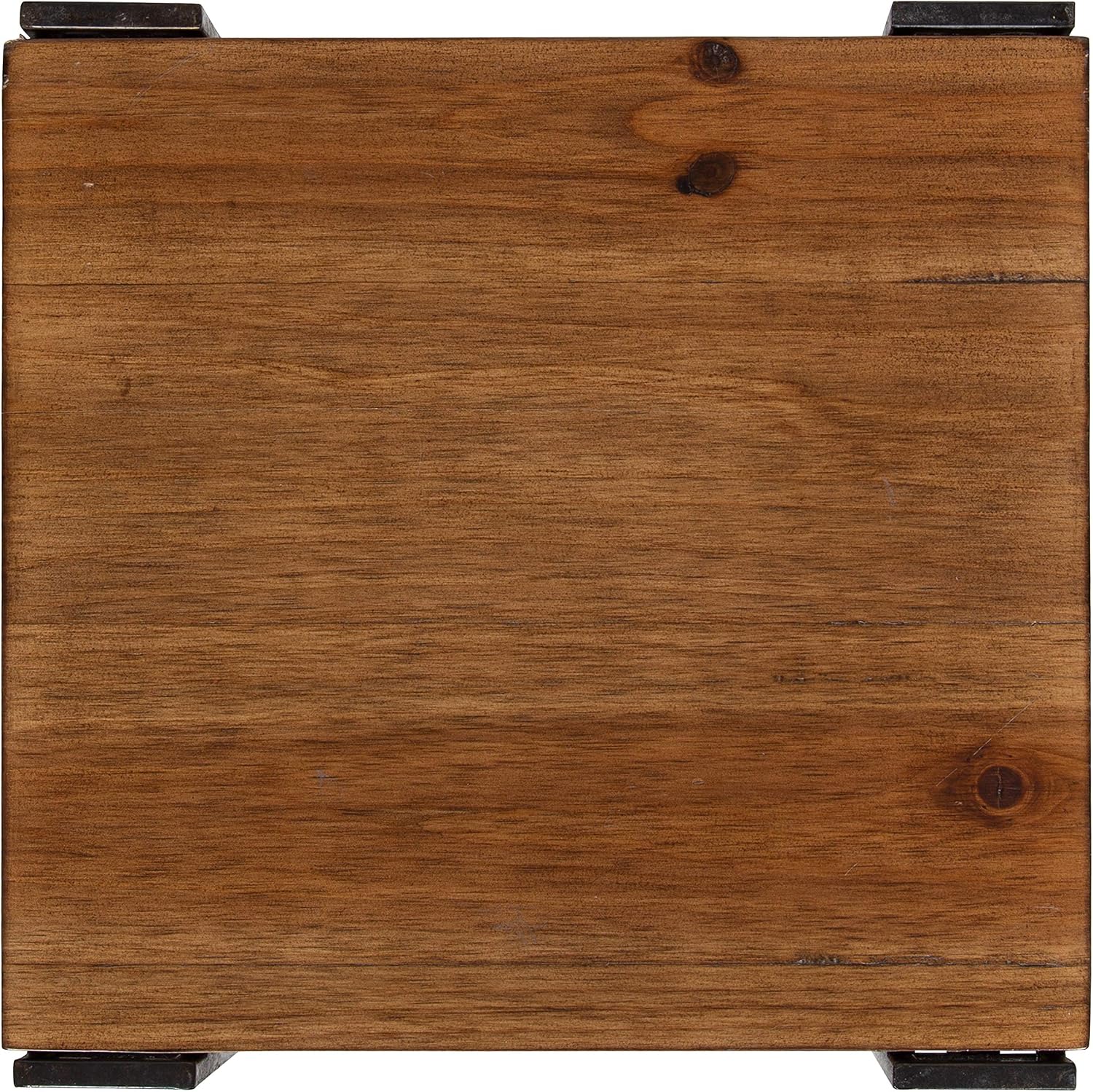 Kate and Laurel Lintz Wood and Metal Plant Tea Table with Three Shelves, Rustic Caramel Finish