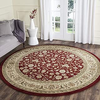 Safavieh Lyndhurst Collection LNH312A Traditional Oriental Red and Ivory Round Area Rug (8' Diameter) - coolthings.us