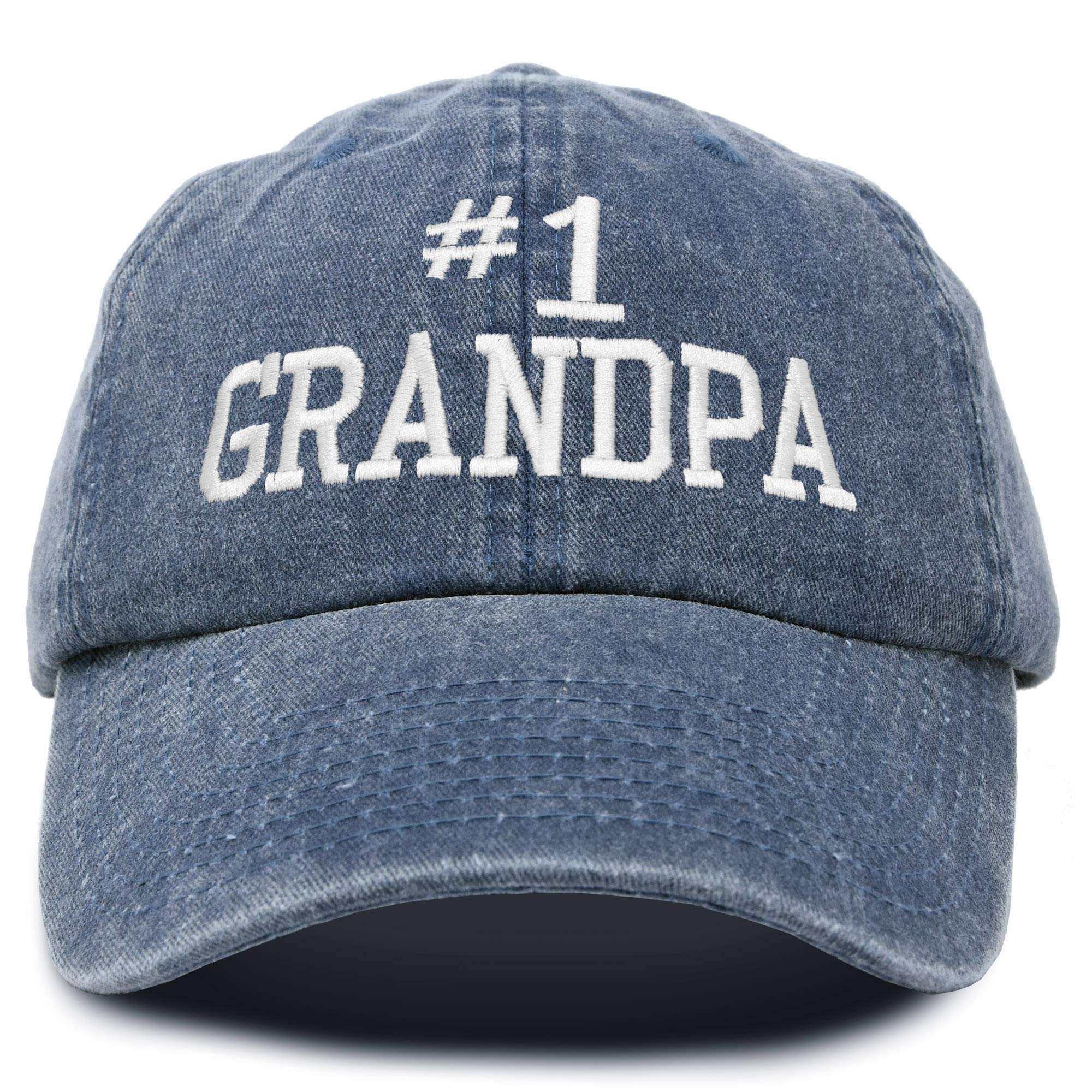 DALIXNumber 1 Grandpa Gift Hat Vintage Cap Washed Cotton