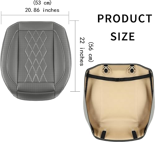 Miniatura 8 de JOJOBAY Paquete de 2 fundas de cuero para asiento de automóvil, fundas de asiento inferior para automóviles, protector de asiento delantero, apto