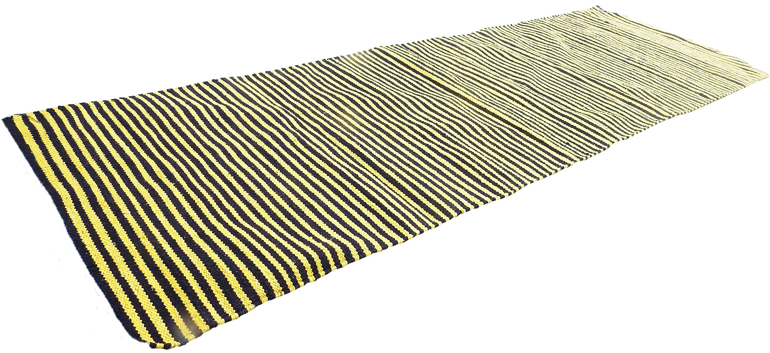 Wonder Care Tapis de yoga bio pour entraînement et tapis de yoga tissé à la main épais et respectueux de l'environnement pliable | Tapis de méditation | Tapis de yoga de voyage (jaune)