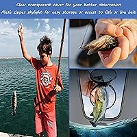 Vista 5 de Cubo de Pesca con Tapa Transparente, Cubo Plegable para Cebo de Pesca, Cubo Multifuncional para Pececillos, Contenedor de Pescado Vivo, Cubo