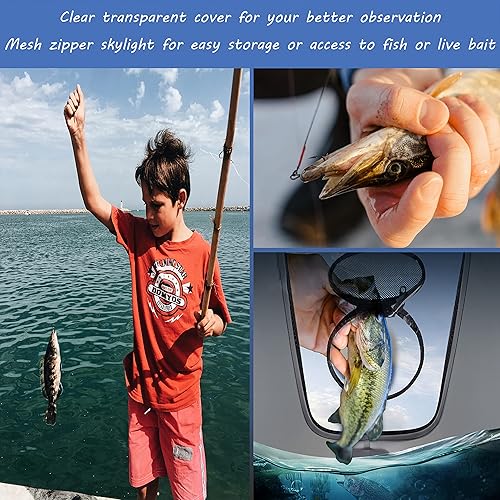 Miniatura 5 de Cubo de Pesca con Tapa Transparente, Cubo de Cebo Plegable, Cubo Multifuncional para Pececillos, Contenedor de Pescado Vivo, Cubo de Protección para