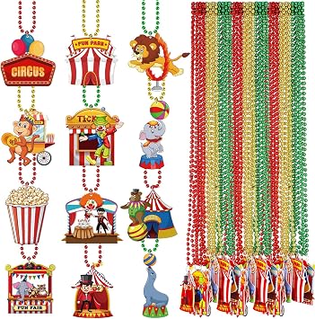 SmoothNovelty 36 Pcs Circus Party Favors, Carnival Bead Necklaces