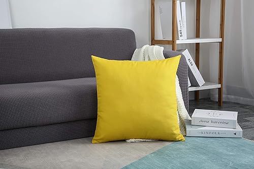 Miniatura 5 de TangDepot - Funda de almohada hecha a mano 100% lona de algodón, Algodón, Amarillo profundo