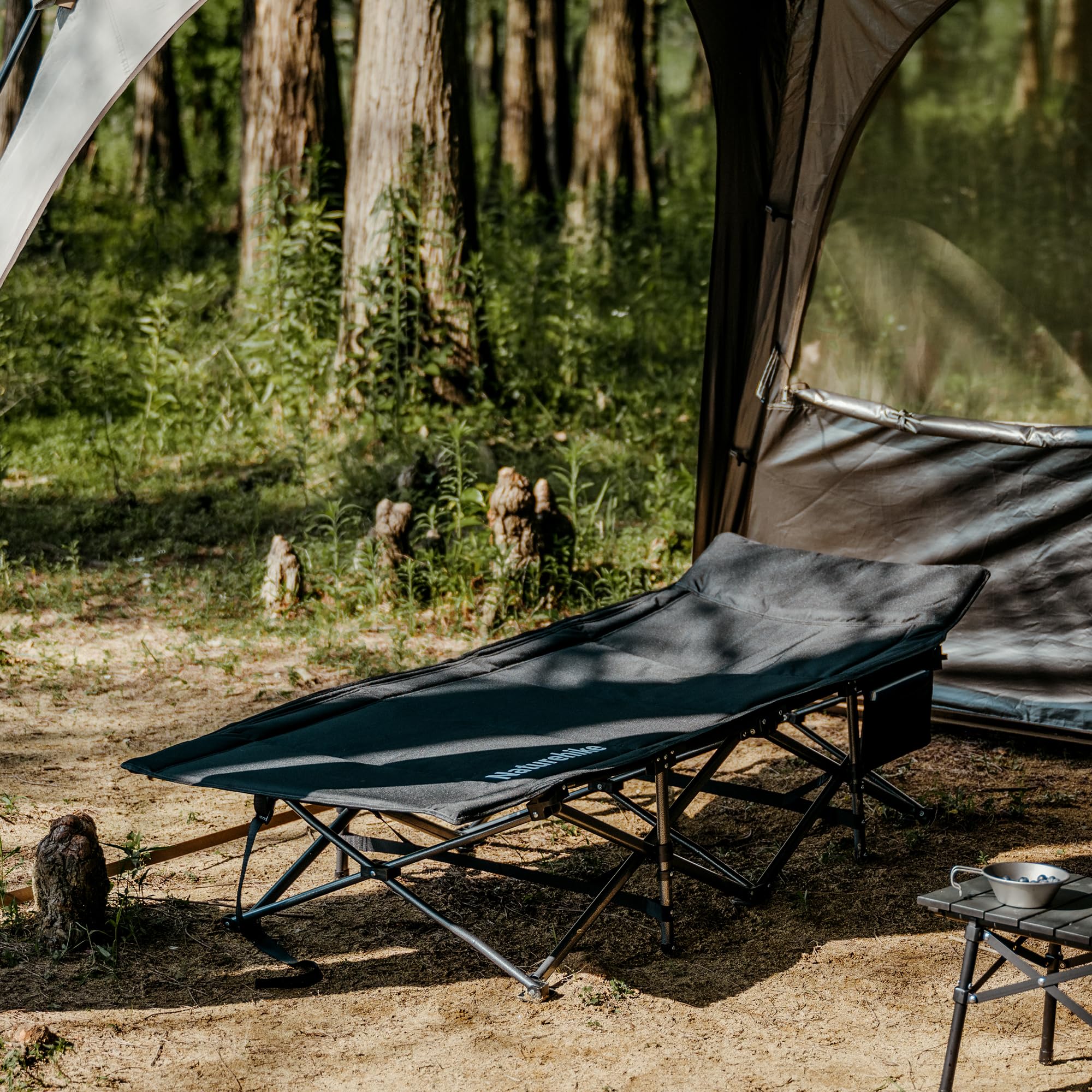 Naturehike Lettino Da Campeggio Pieghevole, Con Cuscino Lettino Da Campeggio 190 X 70 X 48 Cm, Contiene Uno Strato Trapuntato Spesso 3 Cm, Capacità Di Carico A 150 Kg, Poltrona Lounge Portatile