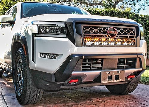 M&R Automotive - Kit de barra de luz LED dual (2) de 30 pulgadas compatible con Nissan Frontier 2022 2023, color blanco y ámbar