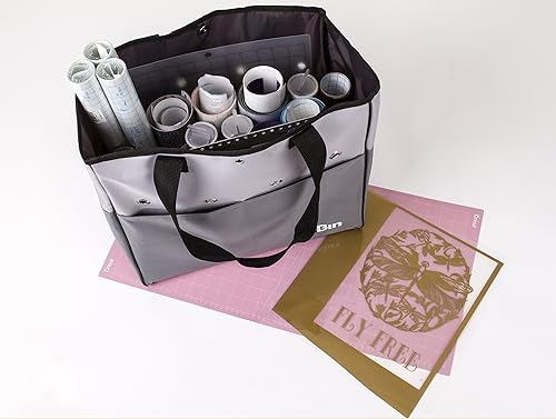 Vista 39 de ArtBin 6804SA - Tambor de hilo, almacenamiento portátil para tejer y ganchillo, [1] bolsa de lona de polietileno, estampado gris