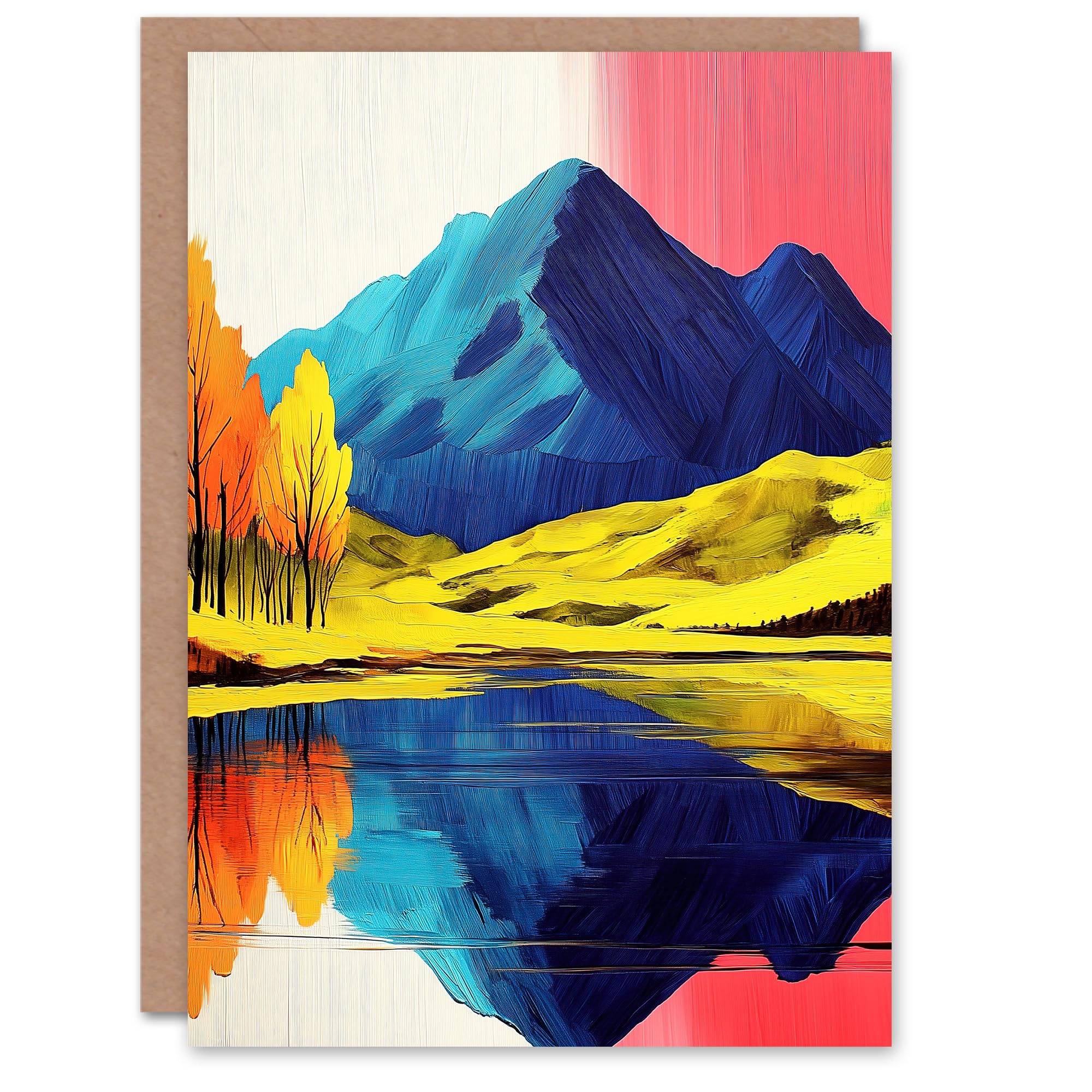 Artery8 - Birthday Greeting Card - Mountain Lake - Autumn Landscape