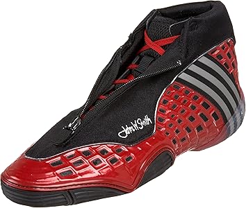 adidas Men's Mat Wizard III Js Wrestling Shoe,Black/Silver/Red