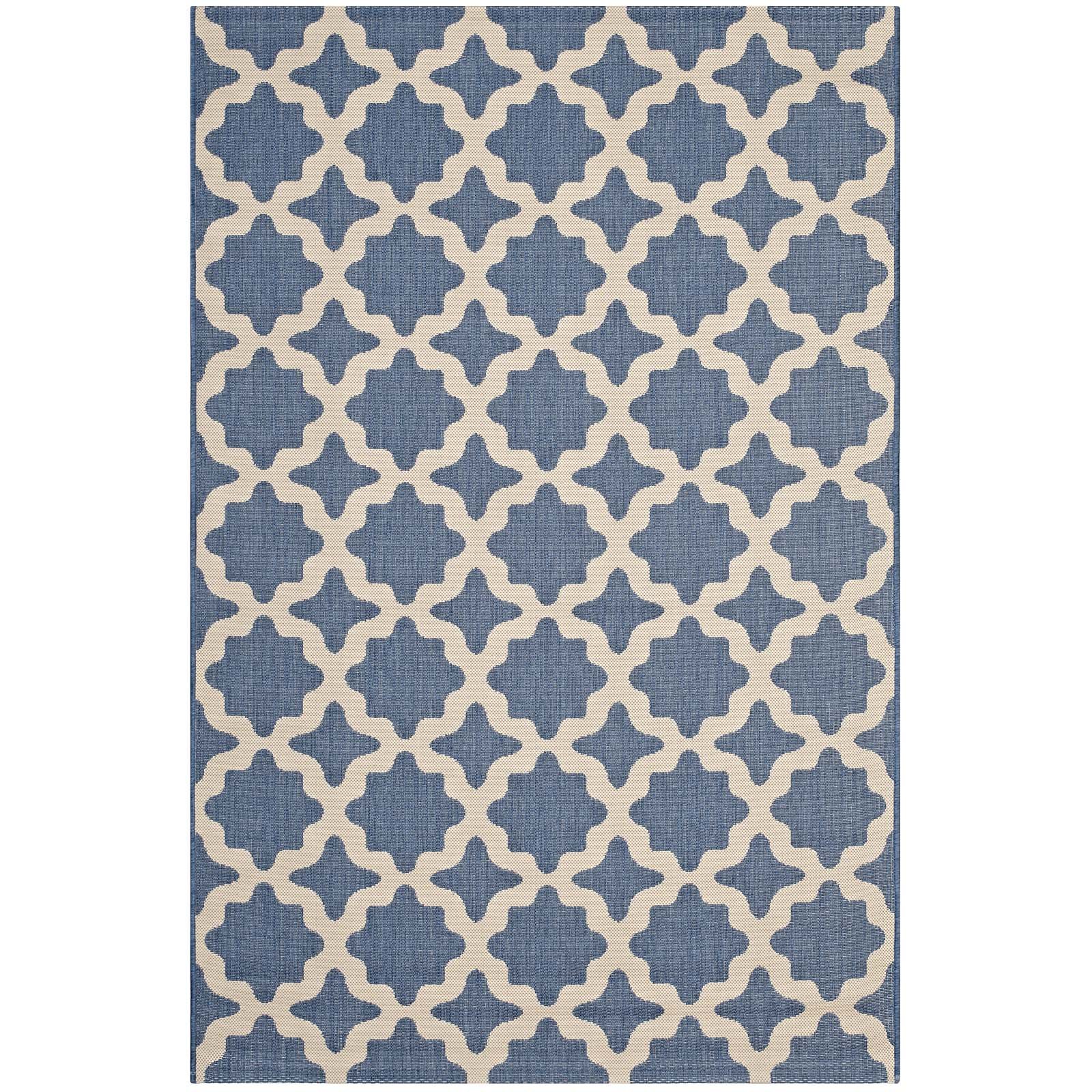 Modway Area Rug Blue and Beige R-1139C-58
