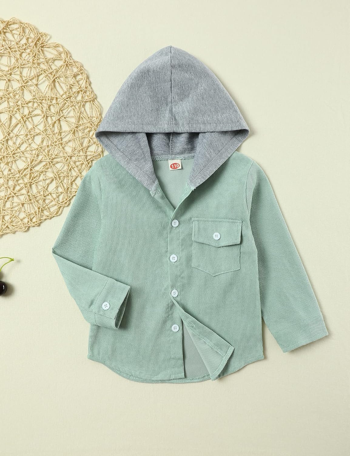 Kids Toddler Boy Clothes Long Sleeve Corduroy Lapel Button Down Shirt Top Little Boys Shirts Light Green - Image 5