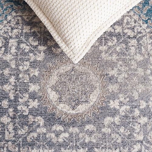 Miniatura 8 de SAFAVIEH Sofia Collection SOF365A - Alfombra cuadrada de 5 pies y 1 pulgada, estilo vintage, oriental, envejecido, no desprende pelusa, para sala de