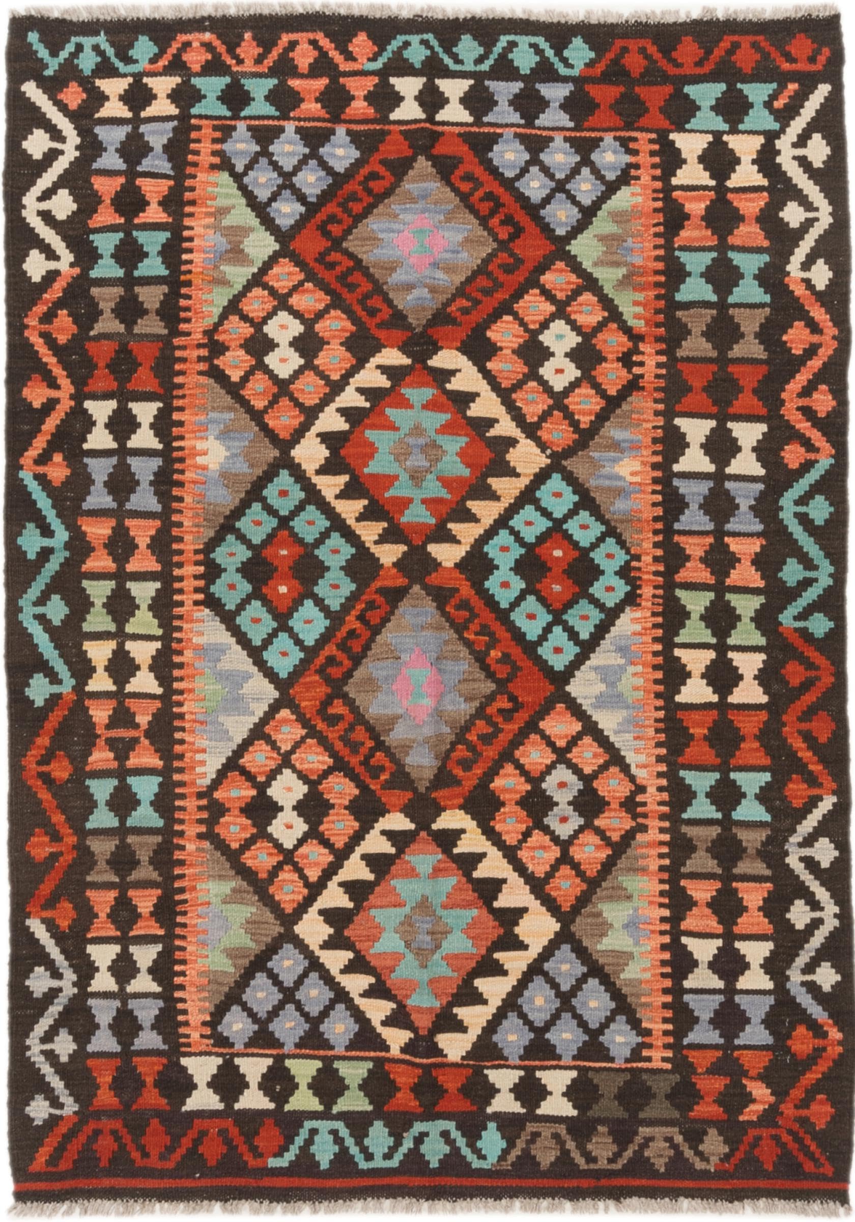 Tapis d'Orient Kilim Afghan en laine fait main, l'histoire d'un tissage nomade chez vous