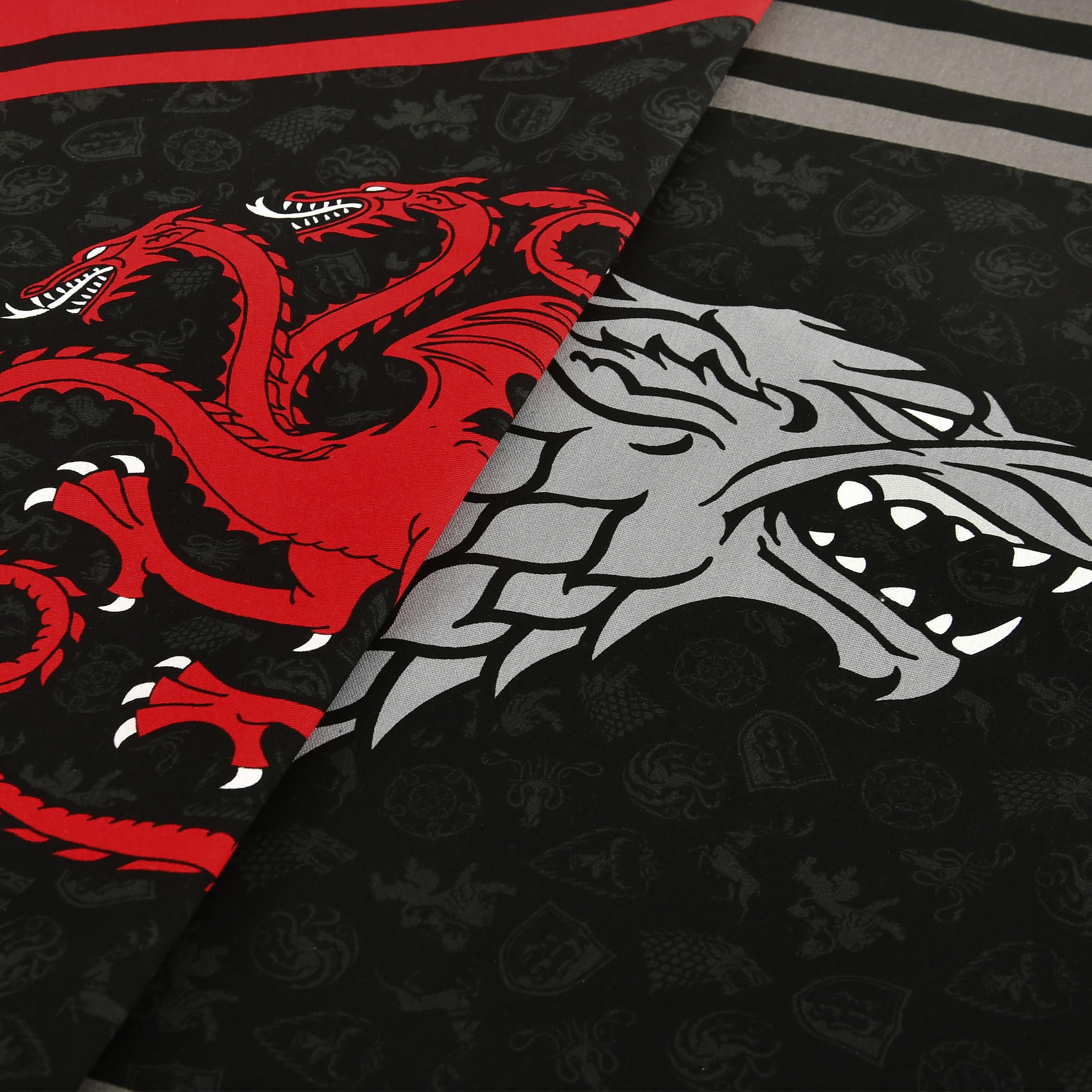 Elbenwald Zestaw ręczników do naczyń – 2 sztuki – chłonne ściereczki 44 x 65 cm – pomysł na prezent filmy i seriale – ręczniki z bawełny (Gra o Tron, mocne i Targaryen)