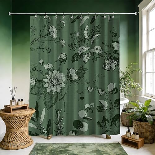 Miniatura 37 de Cortina de ducha azul marino de bosque Cortina de ducha azul oscuro de montaña y naturaleza para decoración de baño de hombres, tela impermeable con