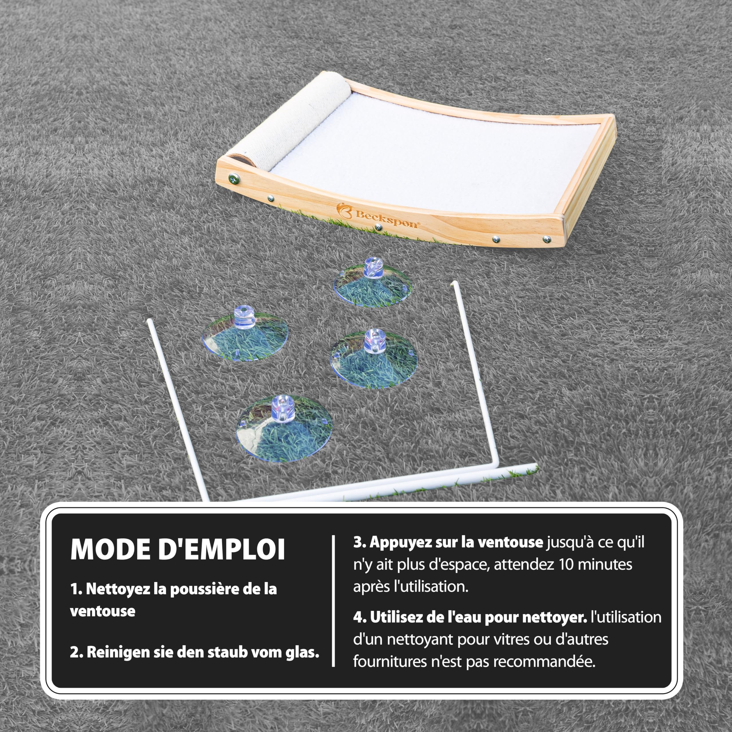Hamac pour chats avec grattoir intégré | Lit pliable | Supporte jusqu'à 20 kg | Couleur beige