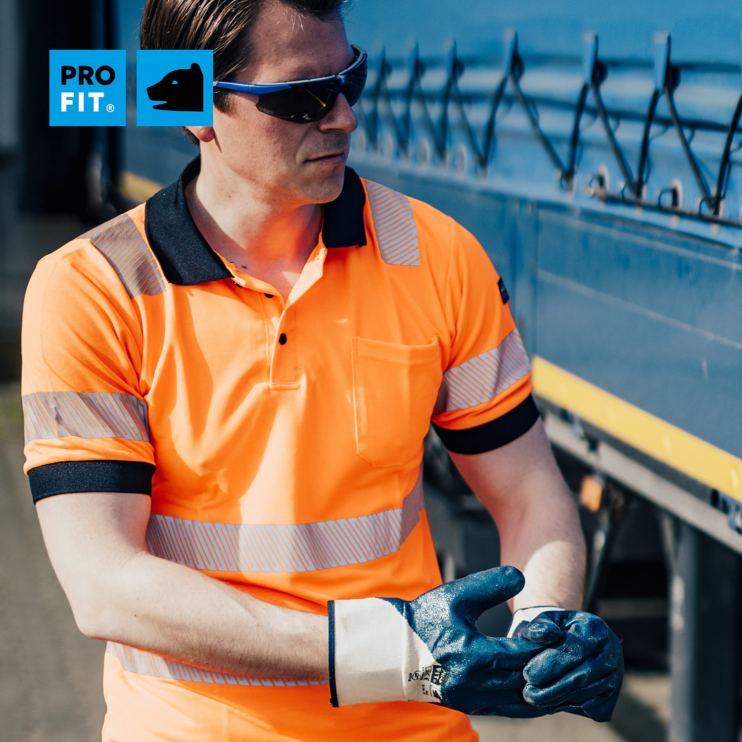 PRO FIT Warnschutz Poloshirt - EN ISO 20471 - UV-Schutz 40+ - Atmungsaktiv - Nachhaltiger Lyocellmix - Allergikerfreundlich