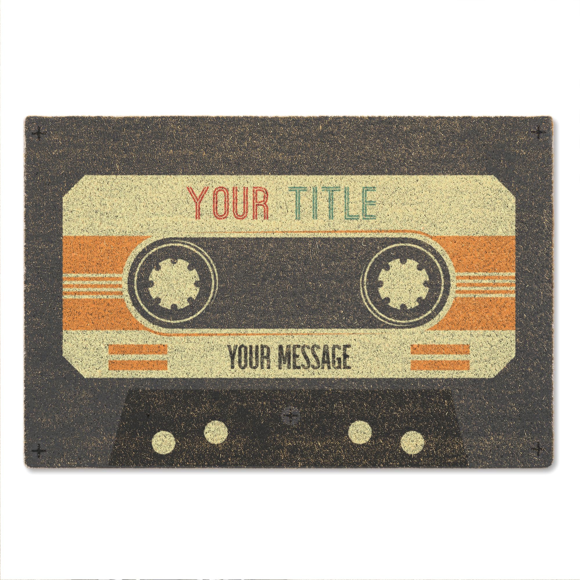 A1 Graphics Ltd Retro Cassette Doormat Custom Text Vintage Mixtape Style Welcome Mat, Personalised Music Lovers Gift, 80s Nostalgia Décor (Design 5)
