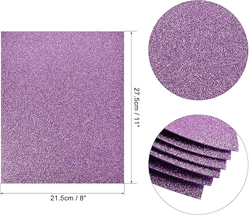 Miniatura 2 de uxcell Hojas de espuma EVA con purpurina púrpura oscuro, 11 x 8 pulgadas, 0.079 in de grosor para manualidades, proyectos de bricolaje, 24 unidades