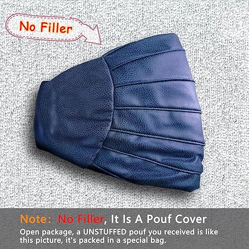 Miniatura 18 de Thgonwid - Reposapiés de gamuza sintética hecho a mano con puf otomano de 23 x 14 in, reposapiés redondo para sala, dormitorio y debajo de la mesa,