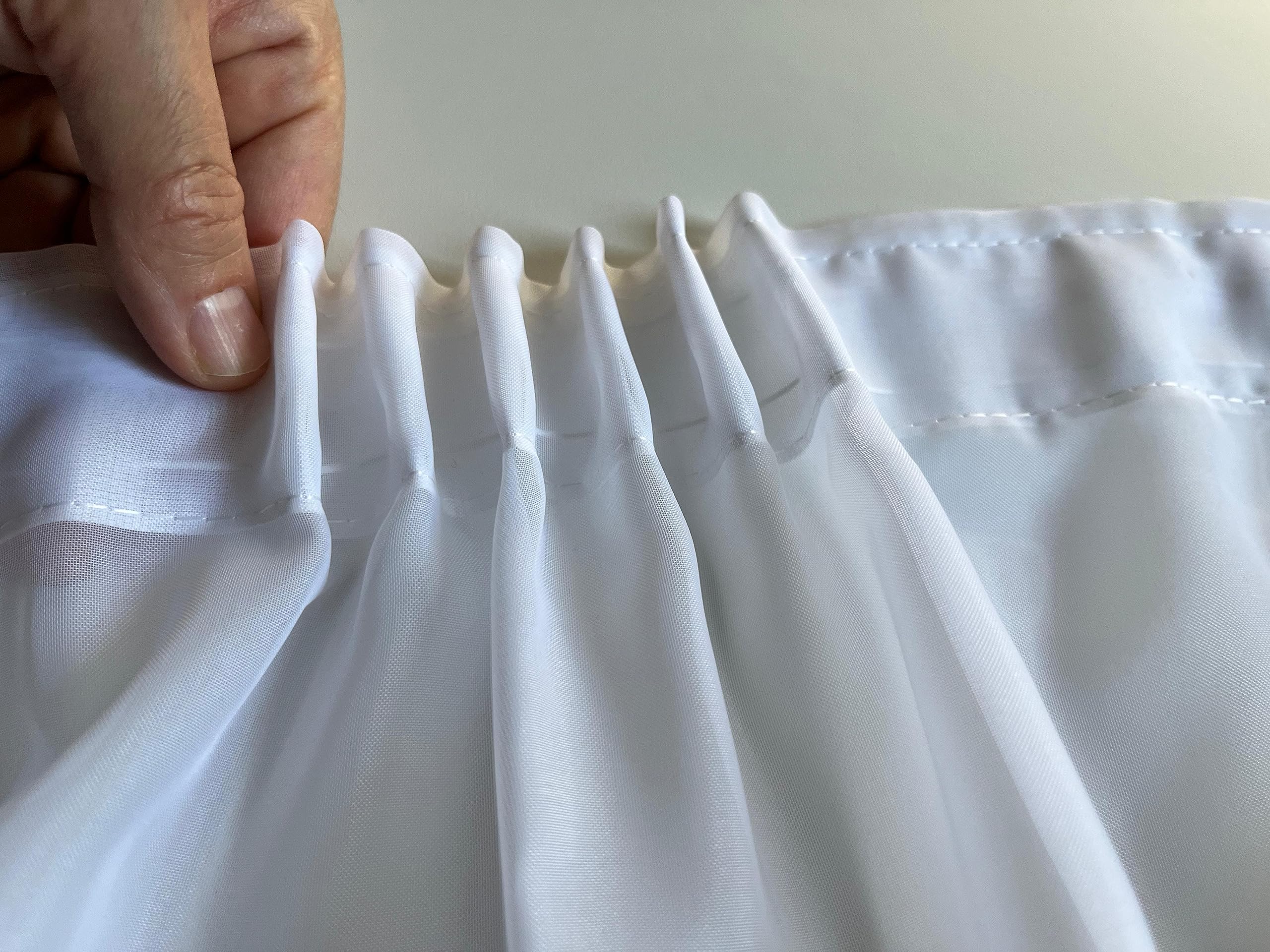 Gardinen Vorhang Store Webstore halbtransparent mit Kräuselband und Bleibandabschluss Weiß (HxB 170x400 cm)