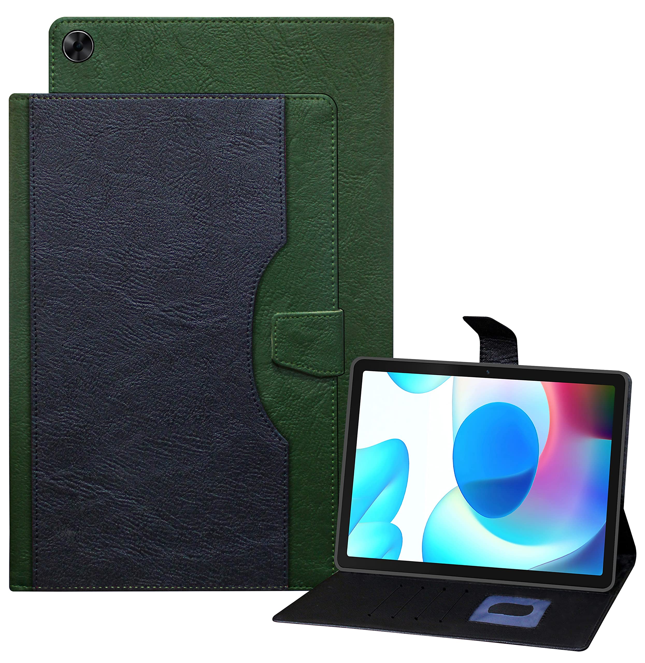 TGK Dual Color Wallet Leather Flip Stand Case Cover for realme Pad 10.4 inch (Black Green) (B09X34XGCB) Amazon Price History, Amazon Price Tracker
