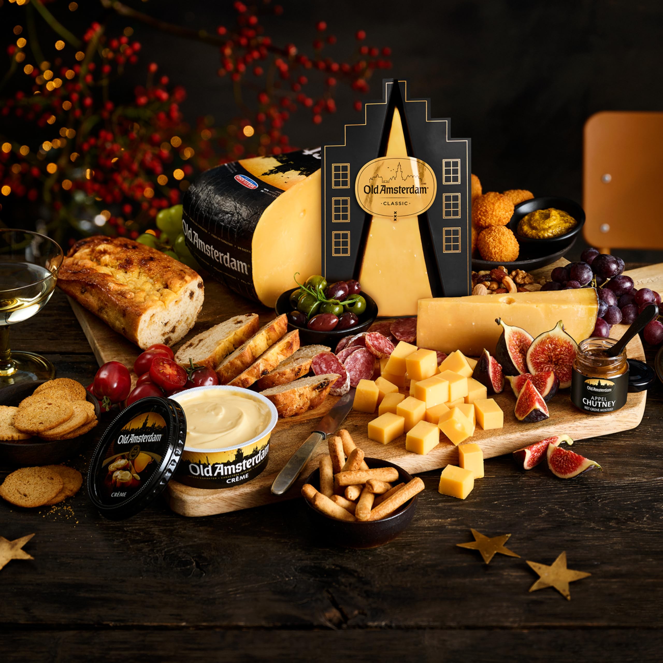 Old Amsterdam 3er-Set Geschenkpaket Boote 3 x 300 Gramm Käse Mild Klassisch Vintage Weihnachtspaket Luxus Geschenkset