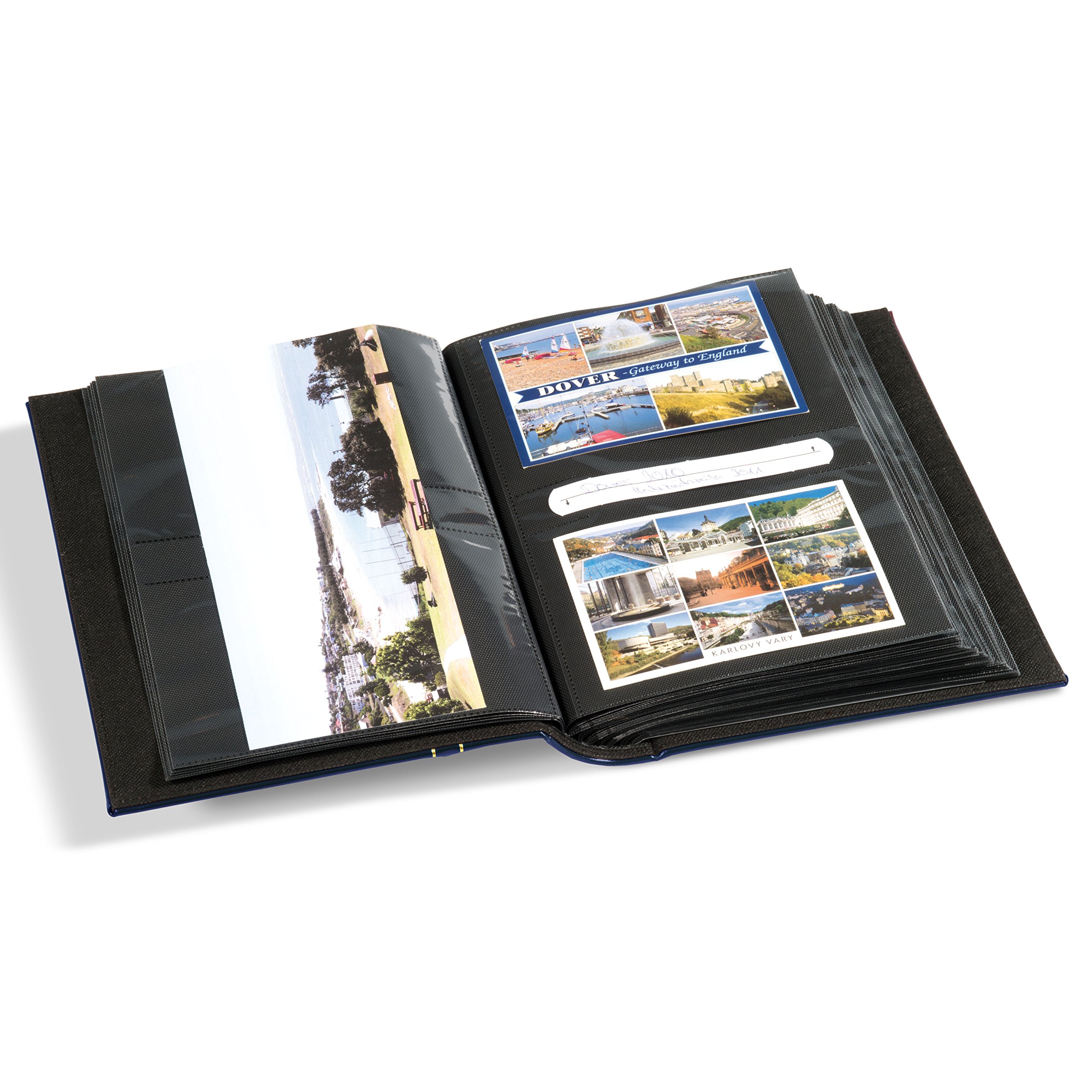 Leuchtturm MULTI Display Album, Medium, Rectangular, 200 Postcards/Letters/Photos, 50 Pockets, Gold