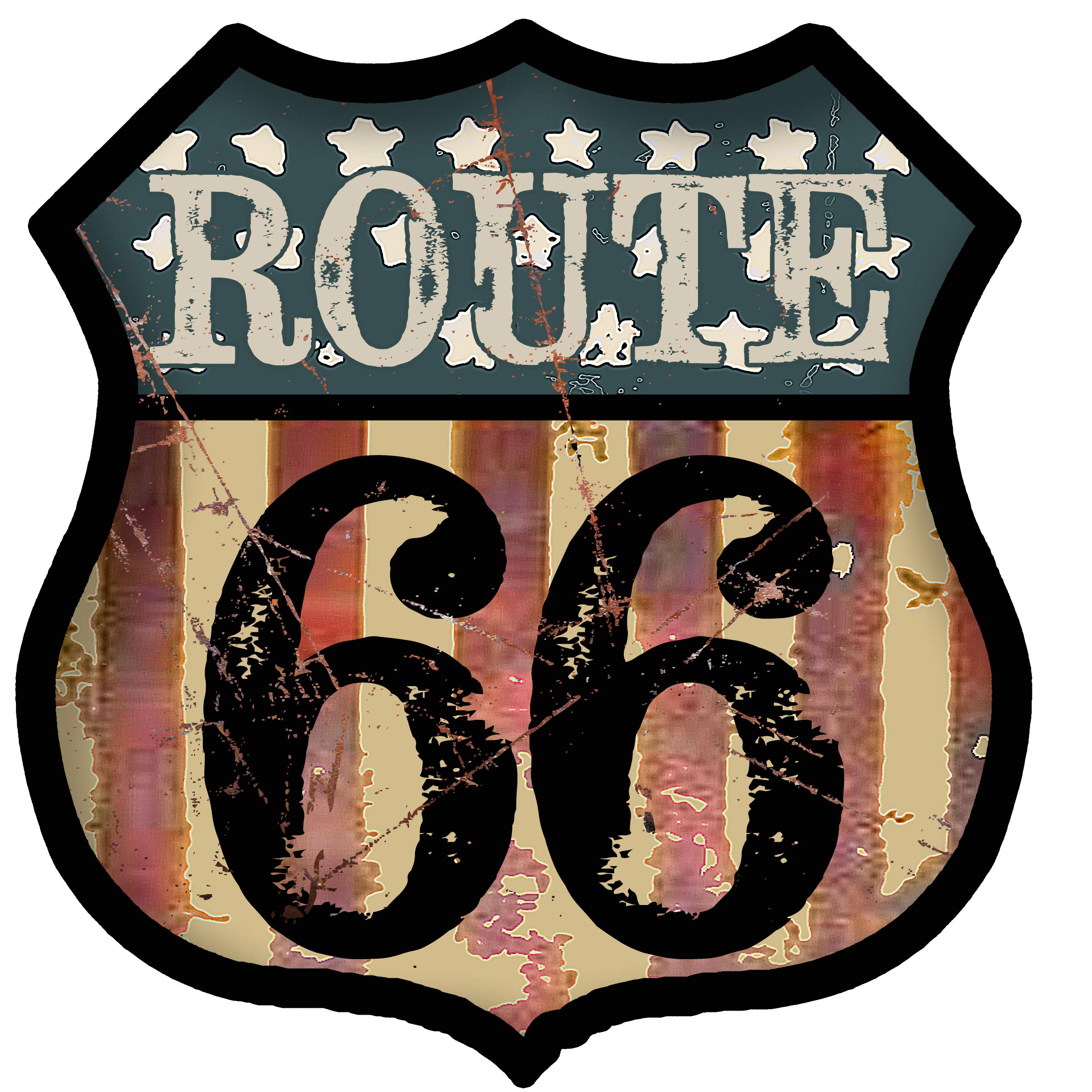 Vintage Metal Tin Signs Wall Art Route 66 Car Posters Decor